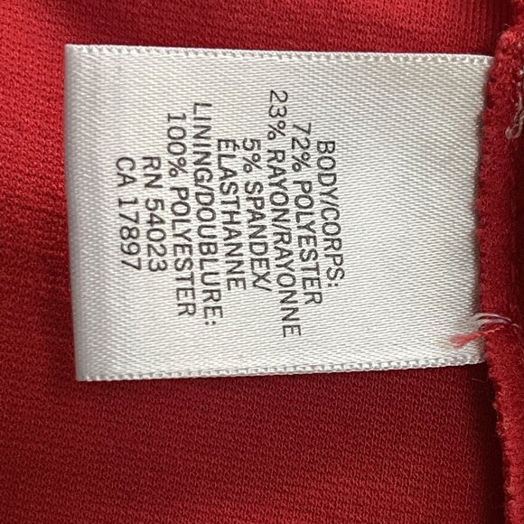 BANANA REPUBLIC Red Sleeveless Knit Dress Gathered Waist Cutout Back Size 0 - Picture 7 of 10